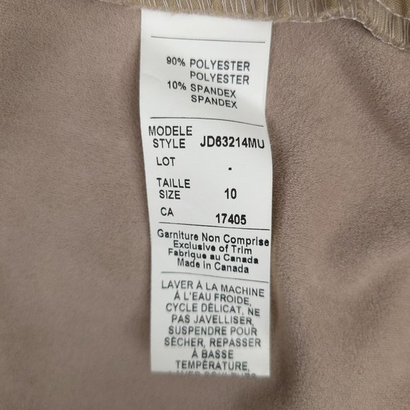 Conrad C Collection Womens Tunic Top Faux Suede Size 10 Taupe Pockets V-Neck - Picture 11 of 12